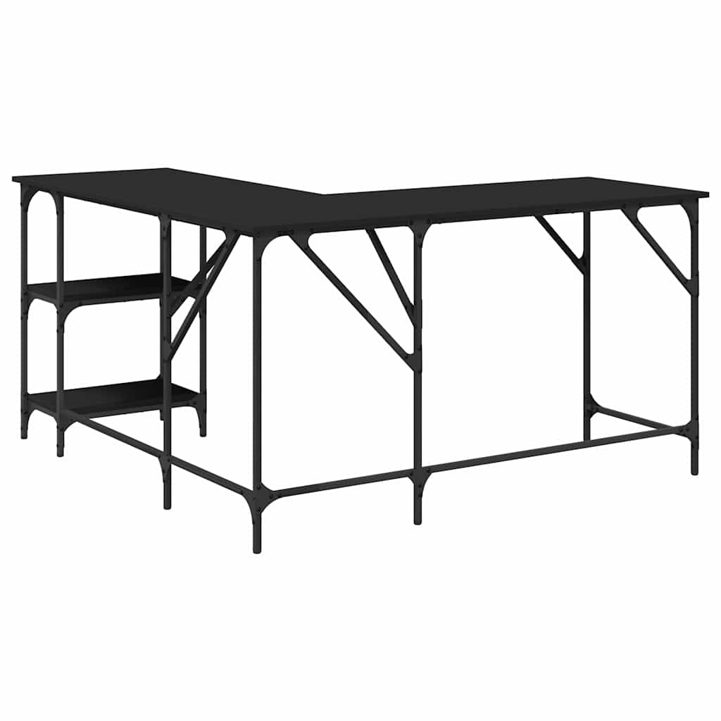 vidaXL Desk Black 139x139x75 cm Engineered Wood