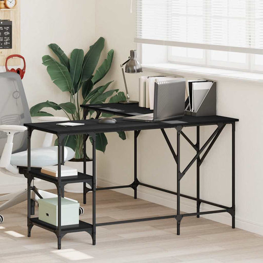 vidaXL Desk Black 139x139x75 cm Engineered Wood