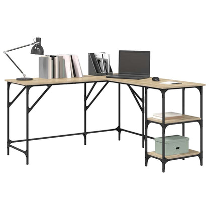 vidaXL Desk Sonoma Oak 139x139x75 cm Engineered Wood