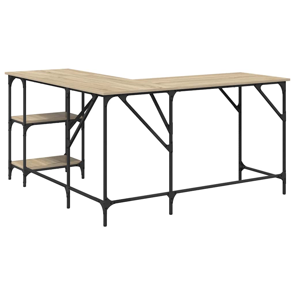 vidaXL Desk Sonoma Oak 139x139x75 cm Engineered Wood