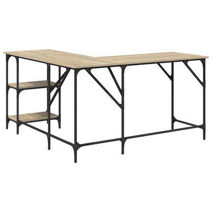 vidaXL Desk Sonoma Oak 139x139x75 cm Engineered Wood