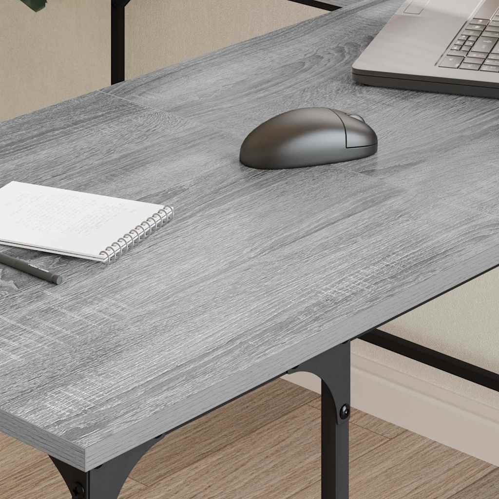 vidaXL Desk Grey Sonoma 139x139x75 cm Engineered Wood