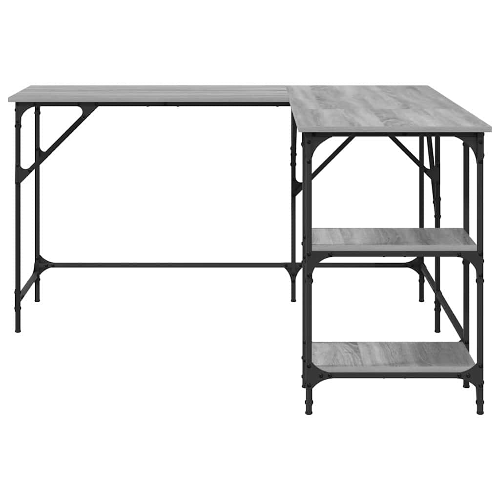 vidaXL Desk Grey Sonoma 139x139x75 cm Engineered Wood