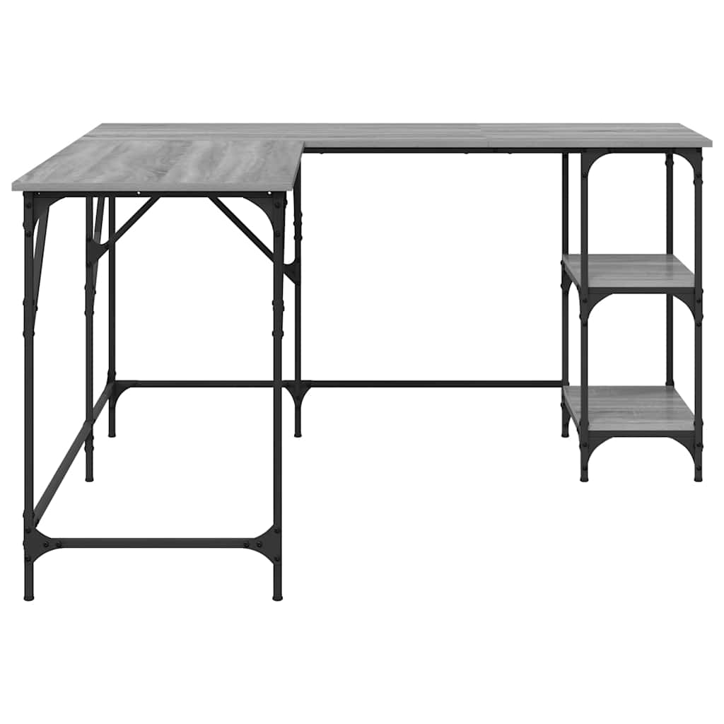 vidaXL Desk Grey Sonoma 139x139x75 cm Engineered Wood