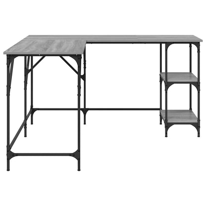 vidaXL Desk Grey Sonoma 139x139x75 cm Engineered Wood