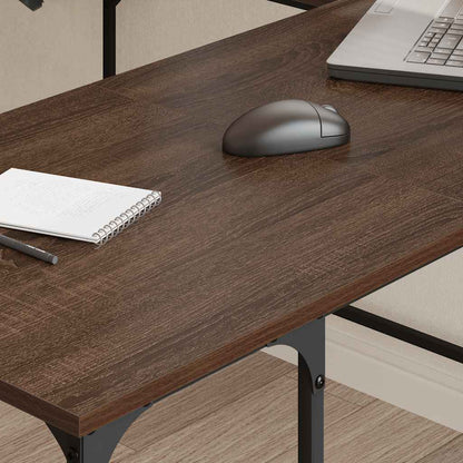 vidaXL Desk Brown Oak 139x139x75 cm Engineered Wood