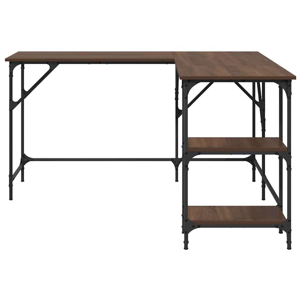 vidaXL Desk Brown Oak 139x139x75 cm Engineered Wood