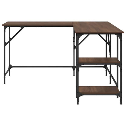 vidaXL Desk Brown Oak 139x139x75 cm Engineered Wood