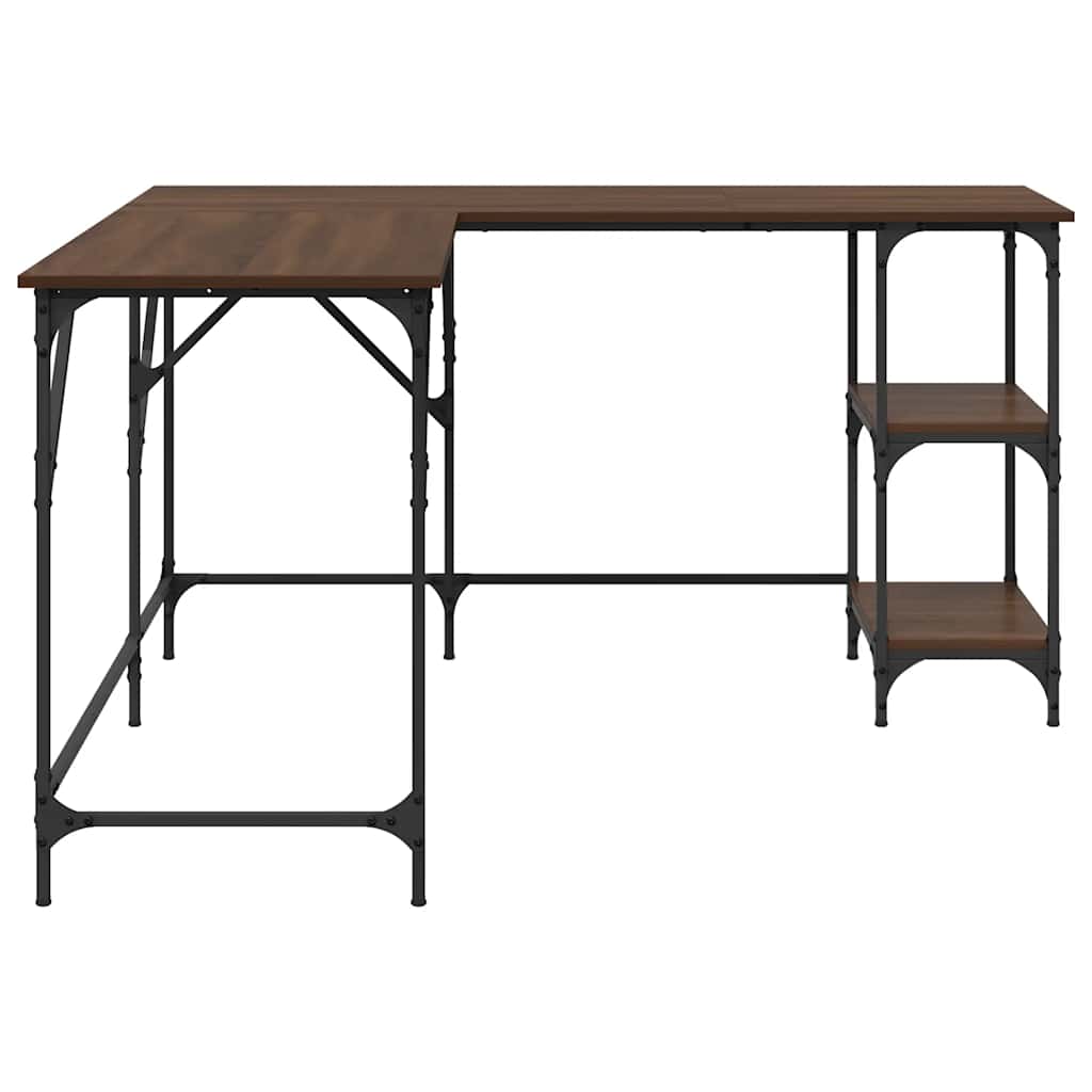 vidaXL Desk Brown Oak 139x139x75 cm Engineered Wood