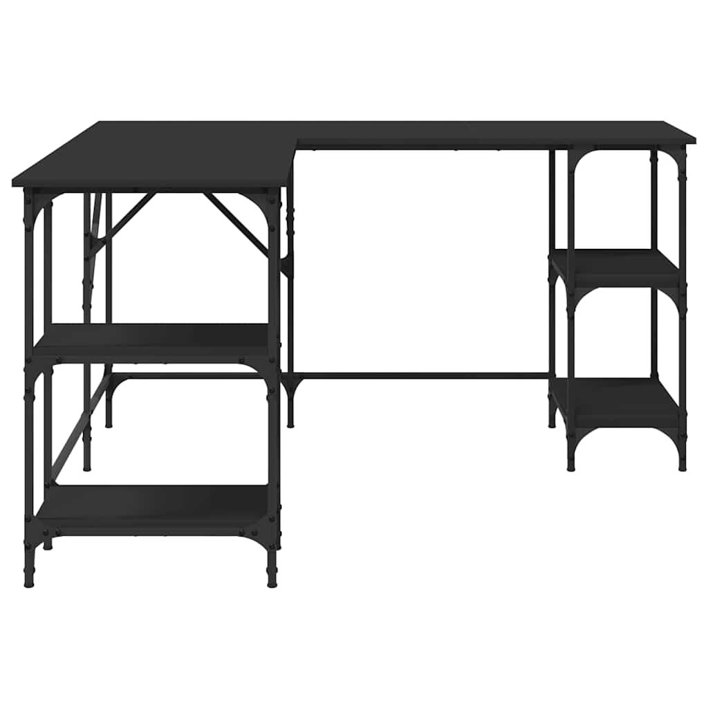 vidaXL Desk Black 139x139x75 cm Engineered Wood
