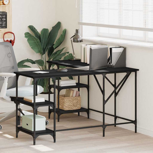 vidaXL Desk Black 139x139x75 cm Engineered Wood