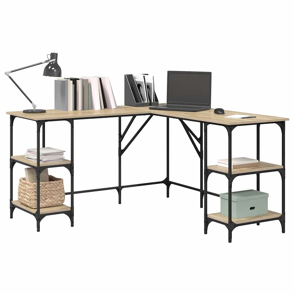 vidaXL Desk Sonoma Oak 139x139x75 cm Engineered Wood