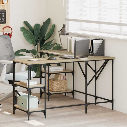vidaXL Desk Sonoma Oak 139x139x75 cm Engineered Wood