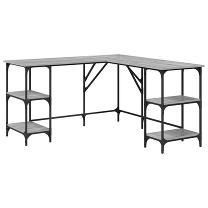 vidaXL Desk Grey Sonoma 139x139x75 cm Engineered Wood