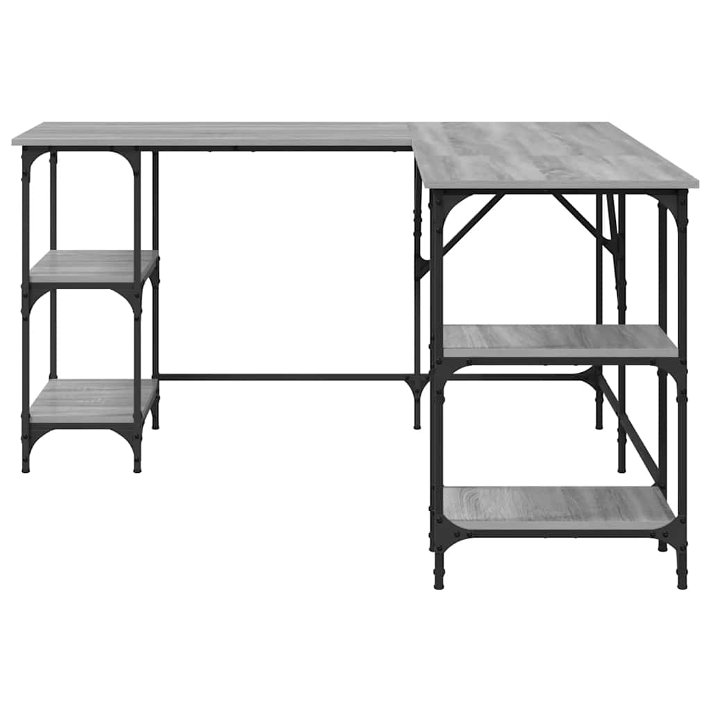 vidaXL Desk Grey Sonoma 139x139x75 cm Engineered Wood
