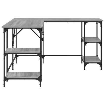 vidaXL Desk Grey Sonoma 139x139x75 cm Engineered Wood