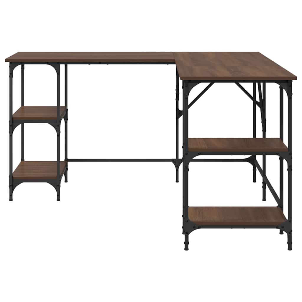 vidaXL Desk Brown Oak 139x139x75 cm Engineered Wood
