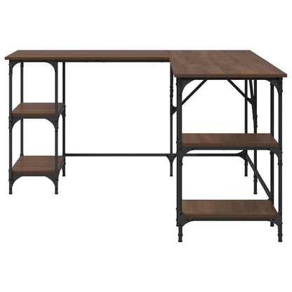 vidaXL Desk Brown Oak 139x139x75 cm Engineered Wood