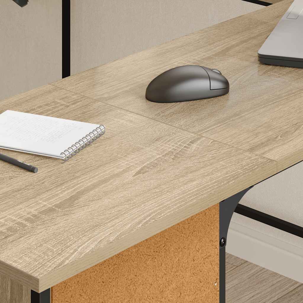 vidaXL Desk Sonoma Oak 141x141x75 cm Engineered Wood