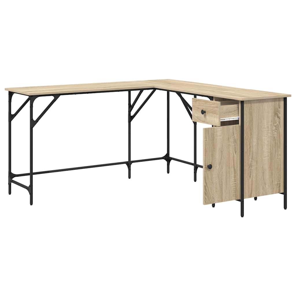 vidaXL Desk Sonoma Oak 141x141x75 cm Engineered Wood