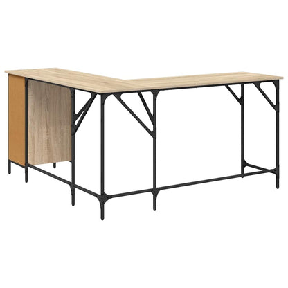 vidaXL Desk Sonoma Oak 141x141x75 cm Engineered Wood