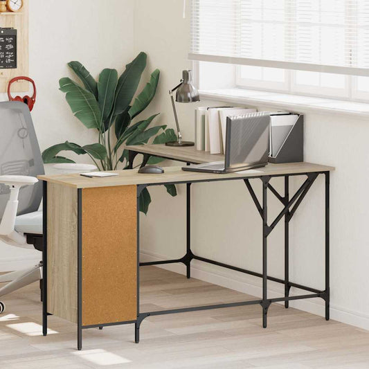vidaXL Desk Sonoma Oak 141x141x75 cm Engineered Wood