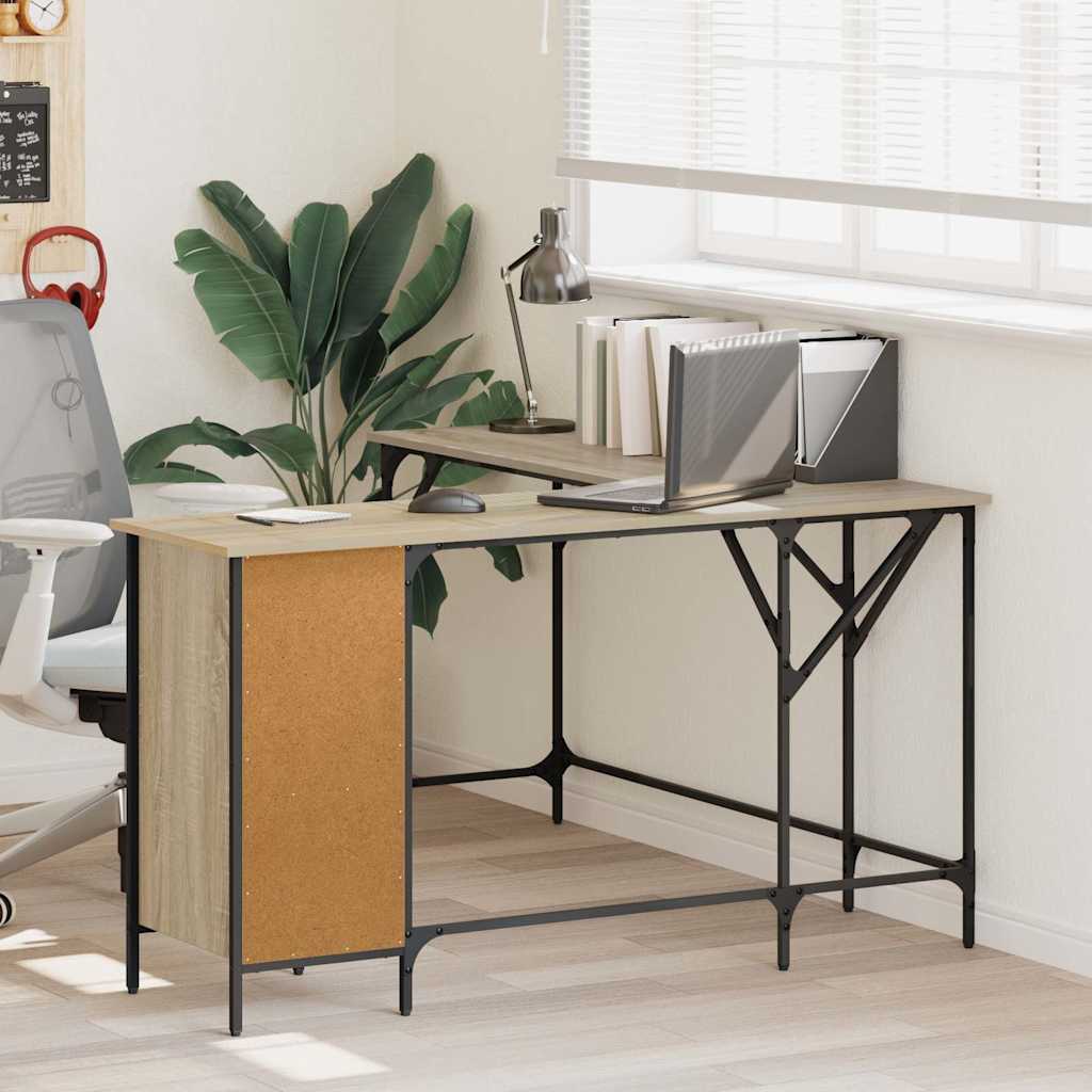 vidaXL Desk Sonoma Oak 141x141x75 cm Engineered Wood