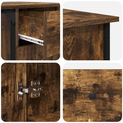 vidaXL Desk Smoked Oak 141x141x75 cm Engineered Wood