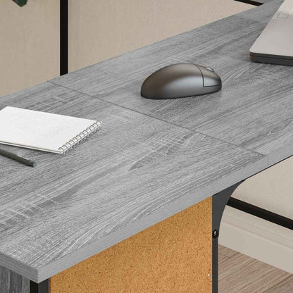 vidaXL Desk Grey Sonoma 141x141x75 cm Engineered Wood