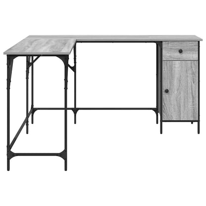 vidaXL Desk Grey Sonoma 141x141x75 cm Engineered Wood