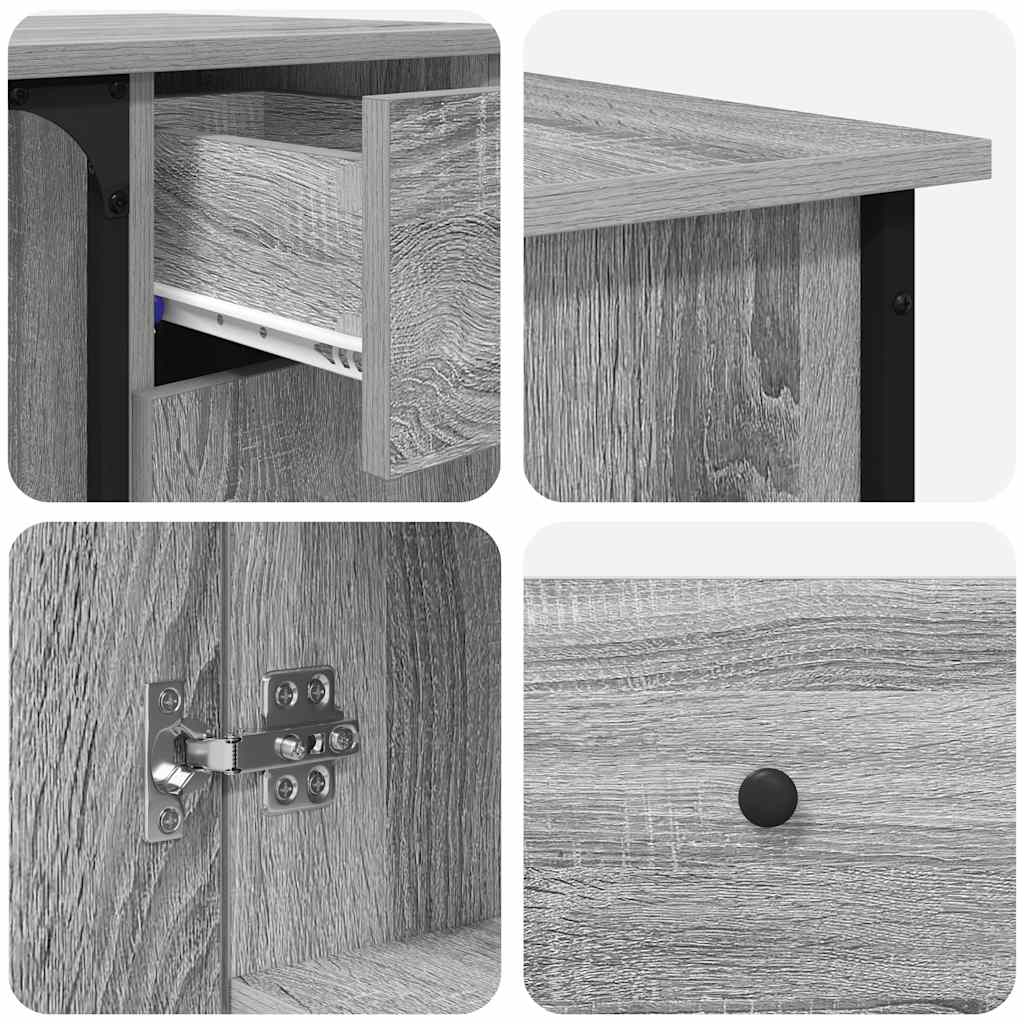 vidaXL Desk Grey Sonoma 141x141x75 cm Engineered Wood