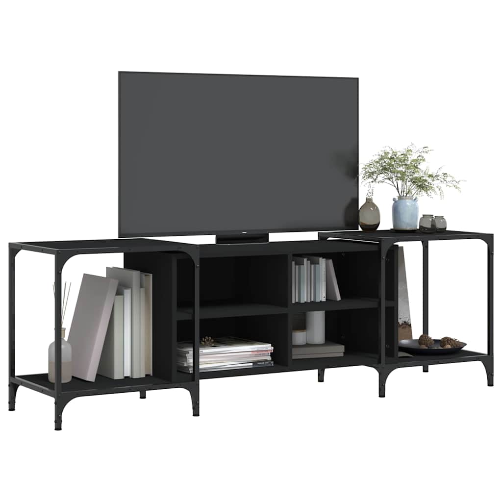 vidaXL TV Cabinet Black 153x37x50 cm Engineered Wood