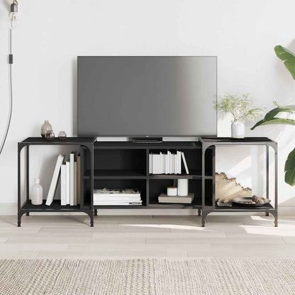 vidaXL TV Cabinet Black 153x37x50 cm Engineered Wood