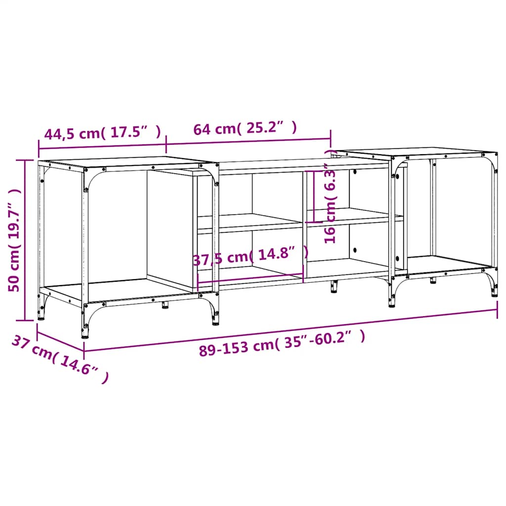 vidaXL TV Cabinet Sonoma Oak 153x37x50 cm Engineered Wood