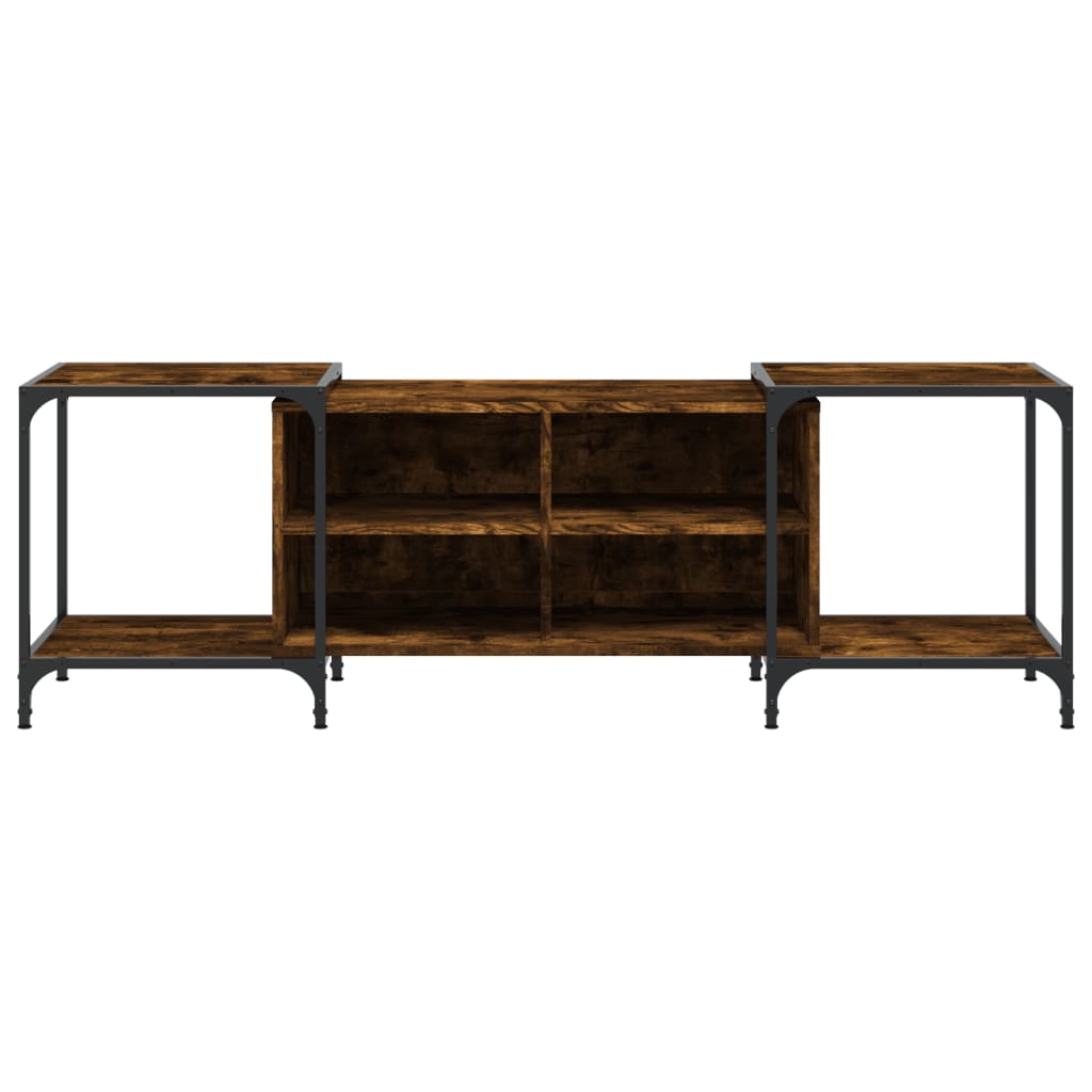 vidaXL TV Cabinet Smoked Oak 153x37x50 cm Engineered Wood