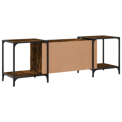 vidaXL TV Cabinet Smoked Oak 153x37x50 cm Engineered Wood