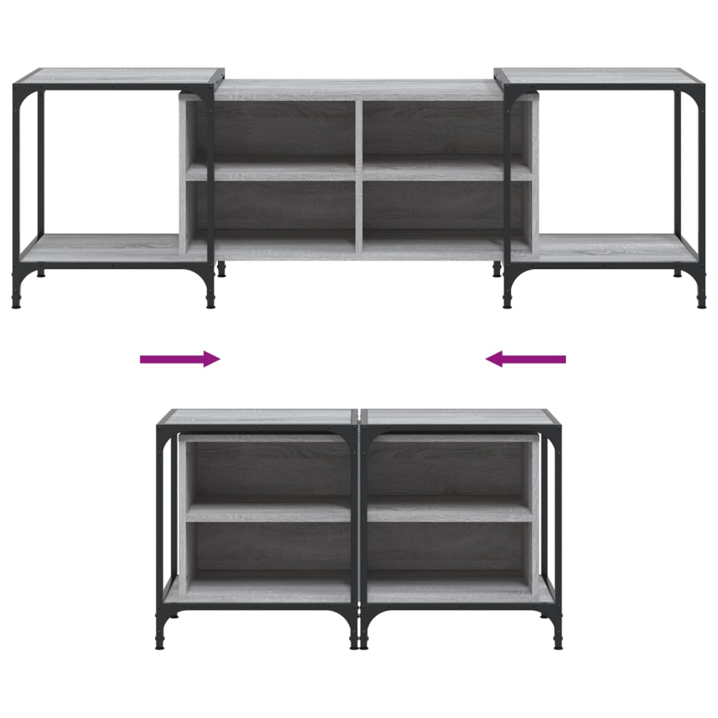 vidaXL TV Cabinet Grey Sonoma 153x37x50 cm Engineered Wood