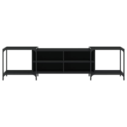 vidaXL TV Cabinet Black 203x37x50 cm Engineered Wood