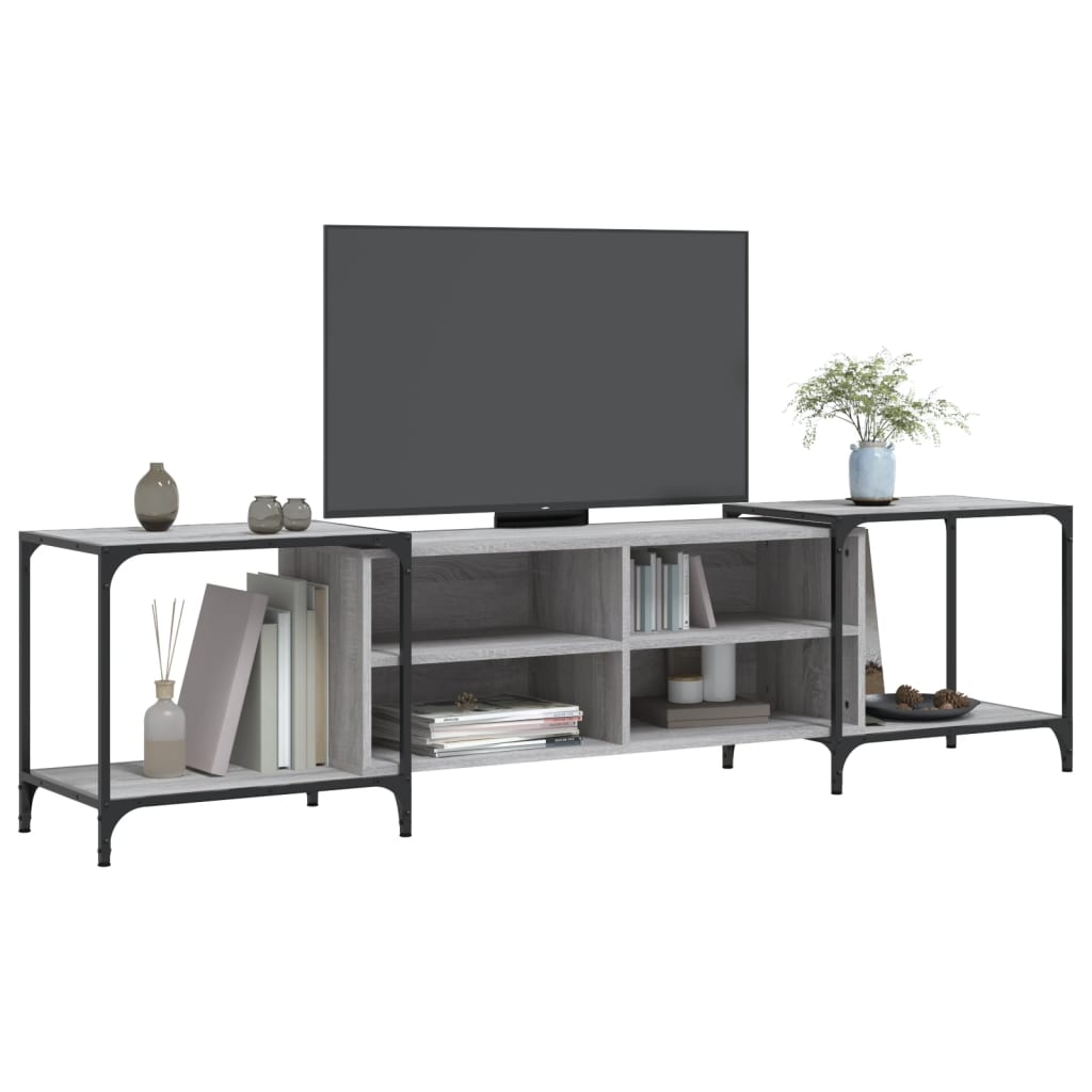 vidaXL TV Cabinet Grey Sonoma 203x37x50 cm Engineered Wood