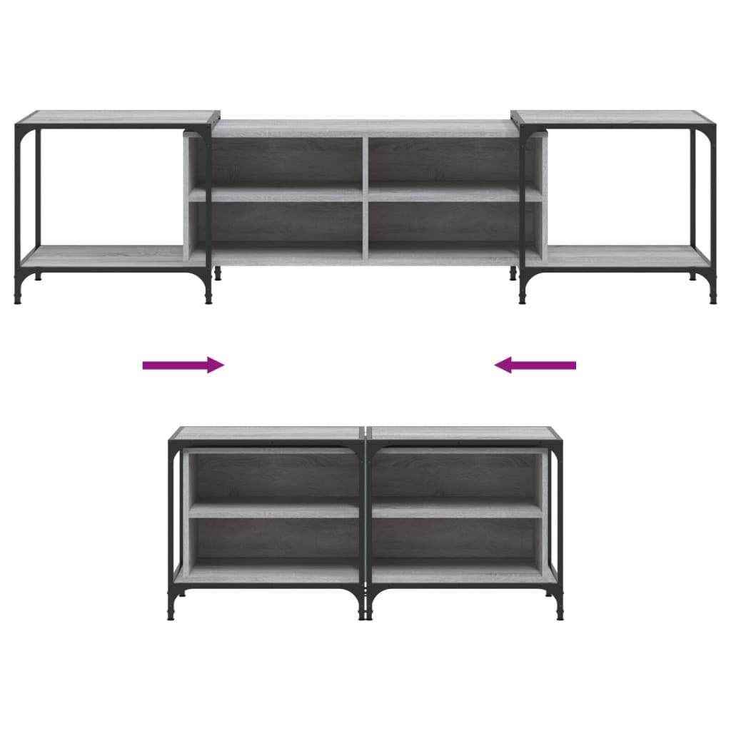 vidaXL TV Cabinet Grey Sonoma 203x37x50 cm Engineered Wood