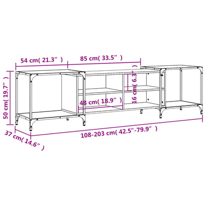vidaXL TV Cabinet Grey Sonoma 203x37x50 cm Engineered Wood