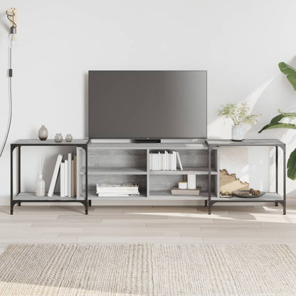 vidaXL TV Cabinet Grey Sonoma 203x37x50 cm Engineered Wood