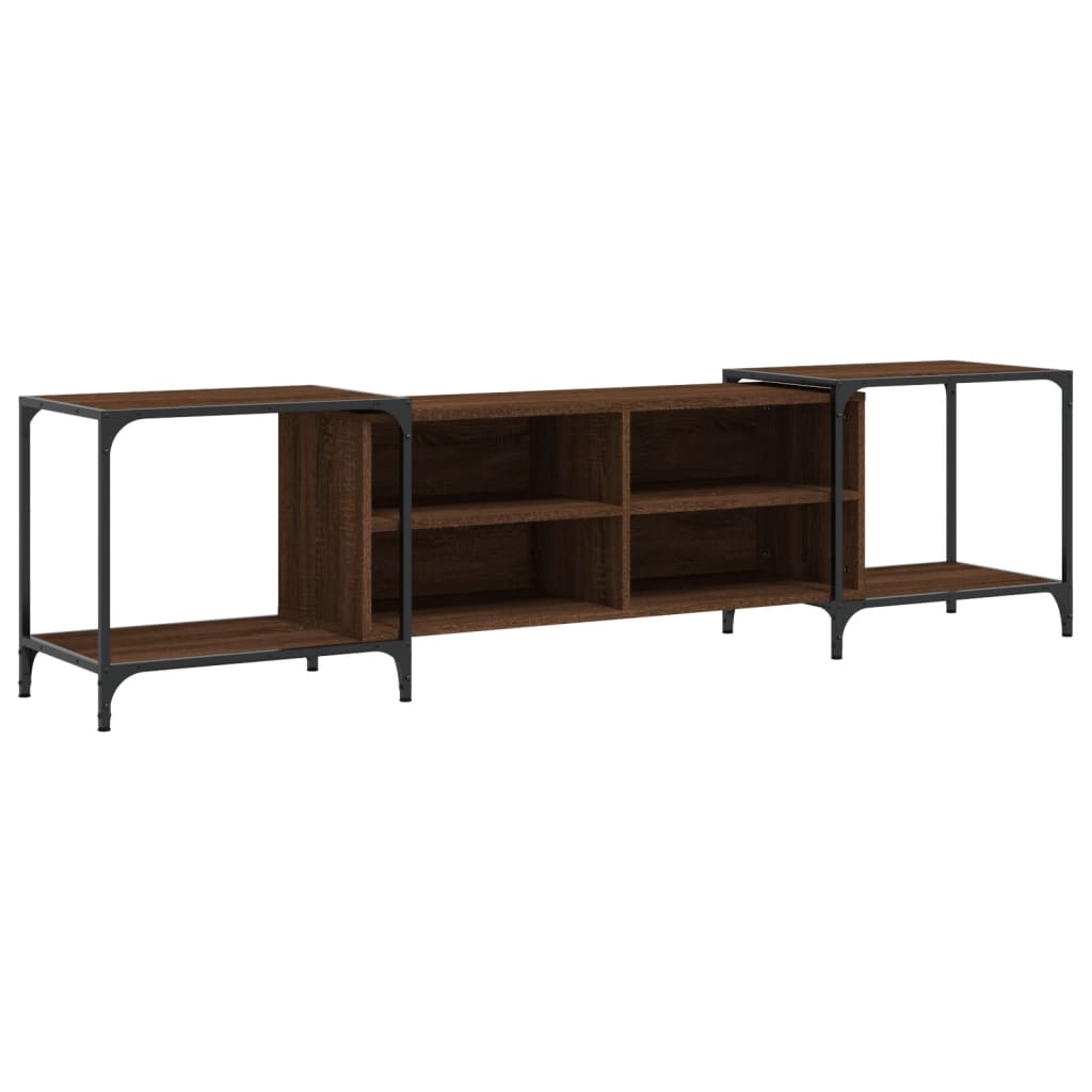 vidaXL TV Cabinet Brown Oak 203x37x50 cm Engineered Wood