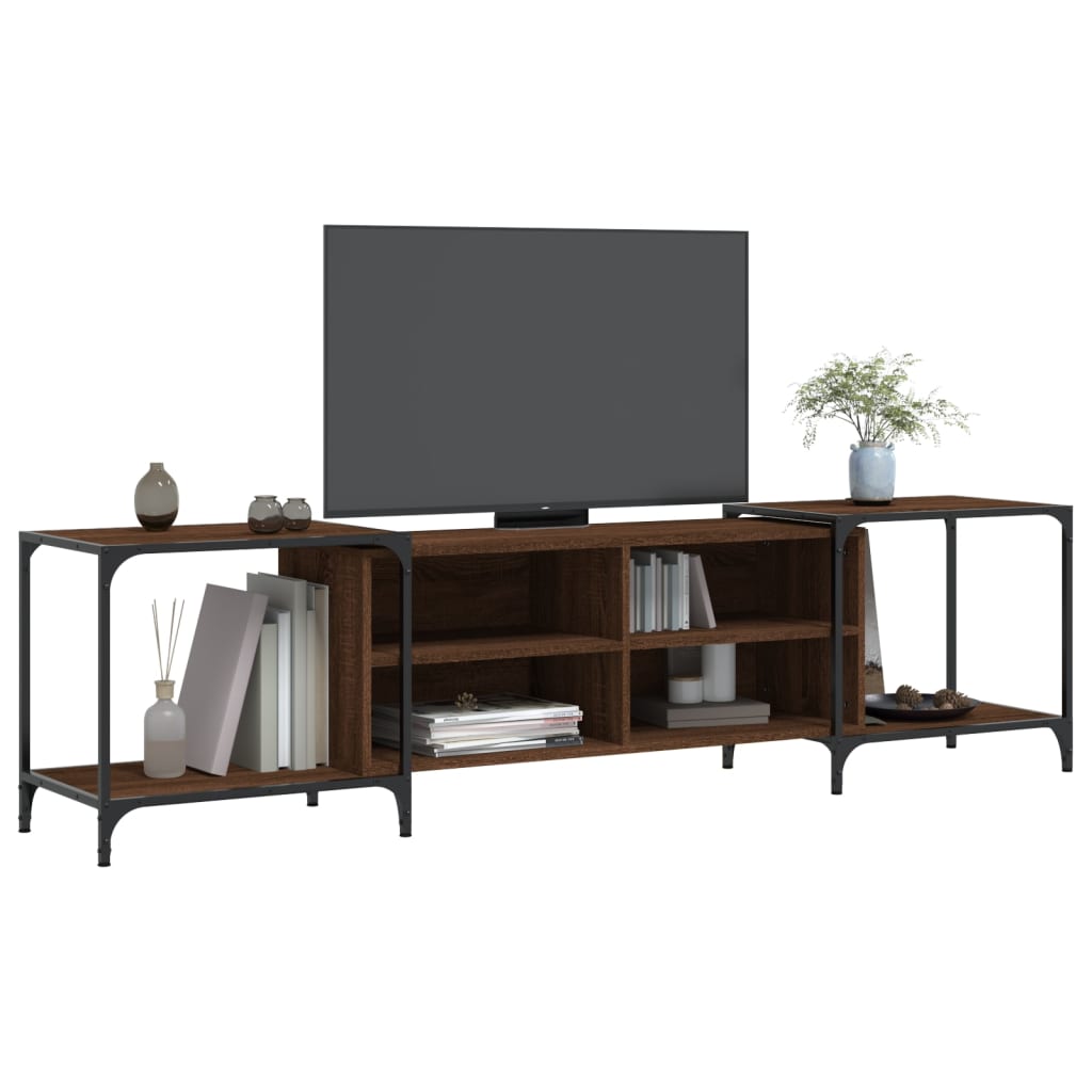 vidaXL TV Cabinet Brown Oak 203x37x50 cm Engineered Wood