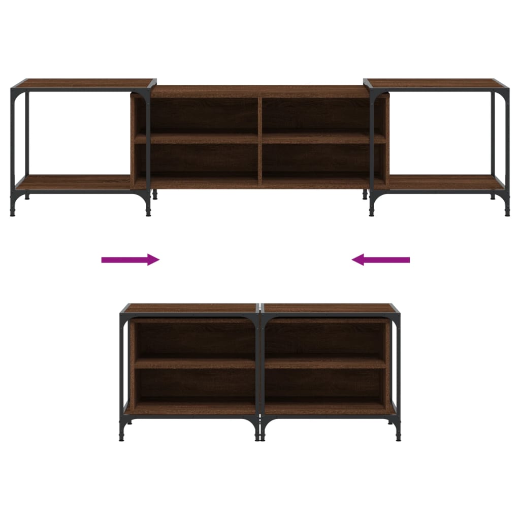 vidaXL TV Cabinet Brown Oak 203x37x50 cm Engineered Wood