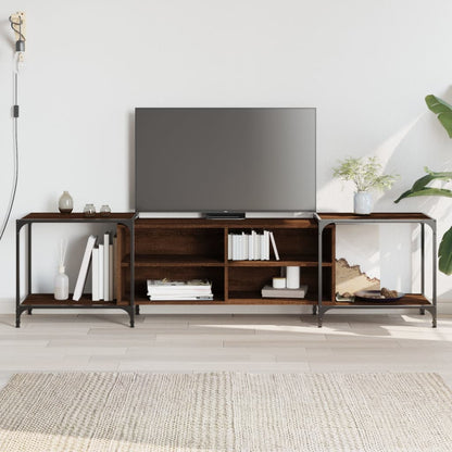 vidaXL TV Cabinet Brown Oak 203x37x50 cm Engineered Wood