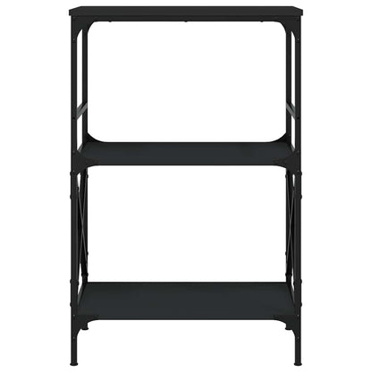 vidaXL Bookcase 3-Tier Black 59x35x90.5 cm Engineered Wood