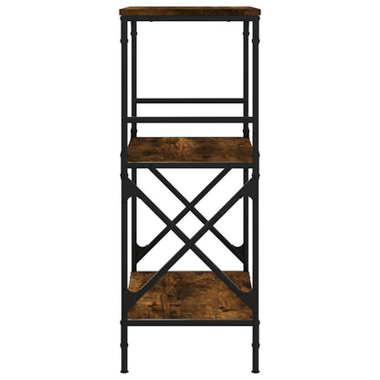 vidaXL Bookcase 3-Tier Smoked Oak 59x35x90.5 cm Engineered Wood