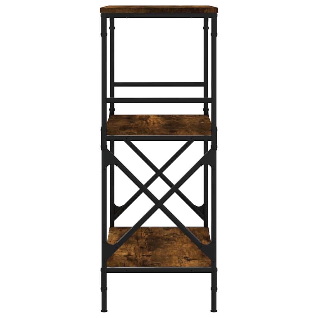 vidaXL Bookcase 3-Tier Smoked Oak 59x35x90.5 cm Engineered Wood