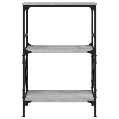 vidaXL Bookcase 3-Tier Grey Sonoma 59x35x90.5 cm Engineered Wood